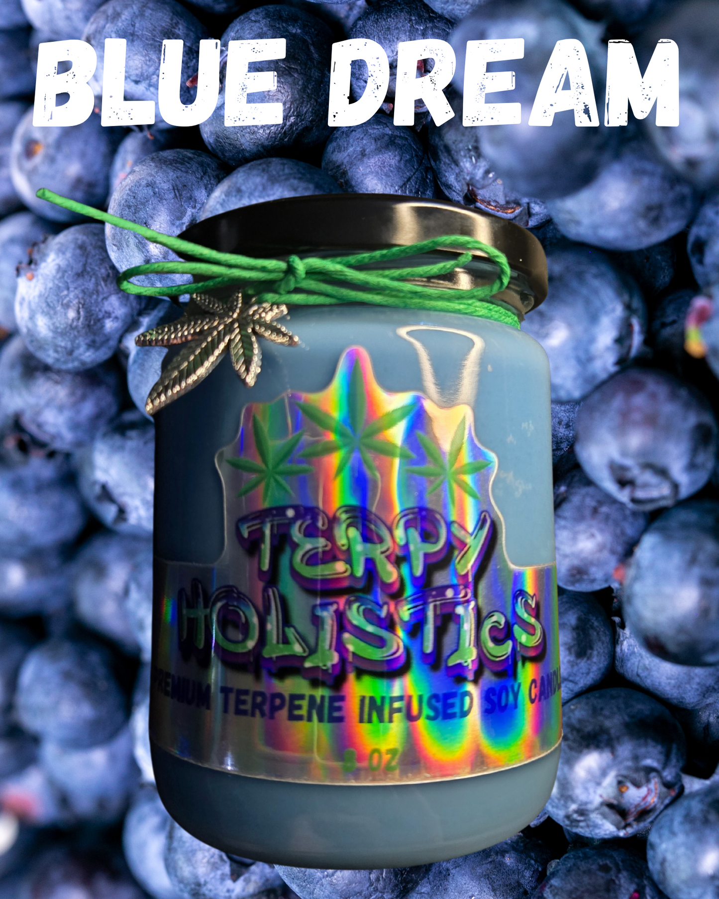Blue Dream by Terpy Holistics Premium Terpene Infused Soy Wax Candle All Natural Made in USA Aromatherapy 8oz