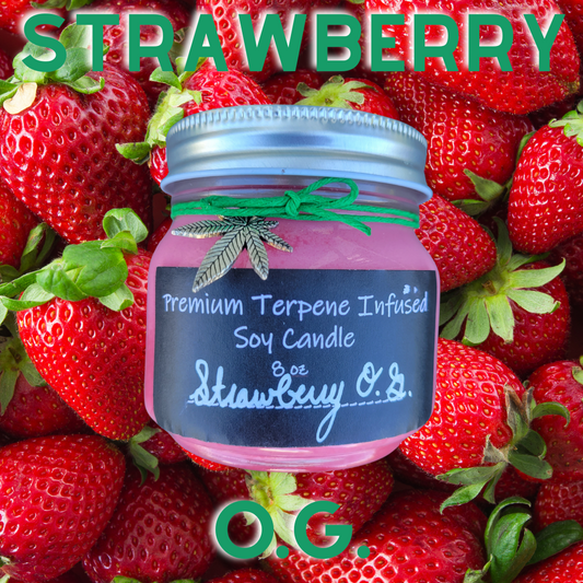Strawberry OG by Terpy Holistics Premium Terpene Infused Soy Wax Candle All Natural Made in USA Aromatherapy 8oz