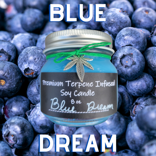 Blue Dream by Terpy Holistics Premium Terpene  Infused Soy Wax Candle All Natural Made in USA Aromatherapy 8oz