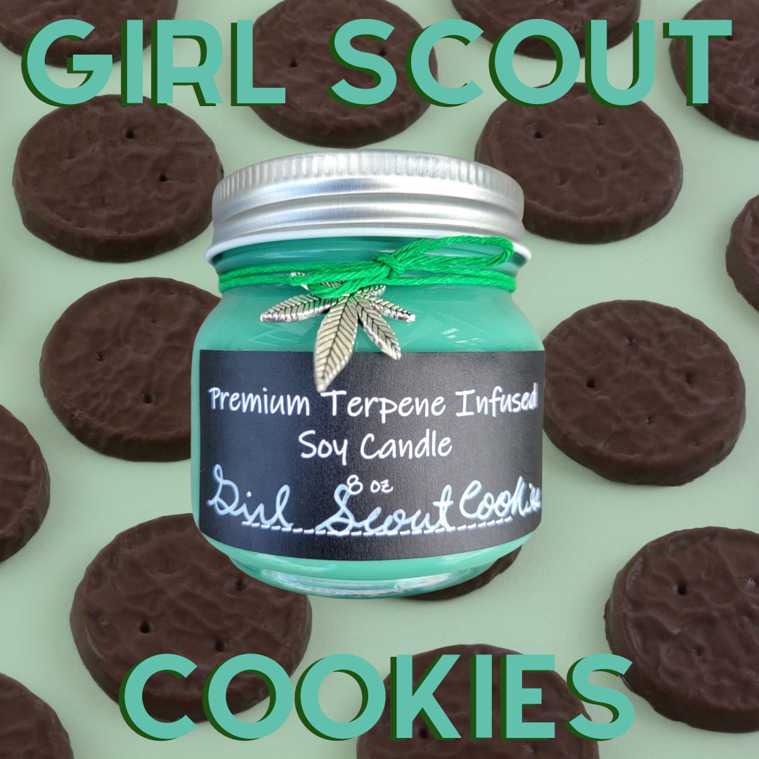 Girl Scout Cookies by Terpy Holistics Premium Terpene Infused Soy Wax Candle All Natural Made in USA Aromatherapy 8oz