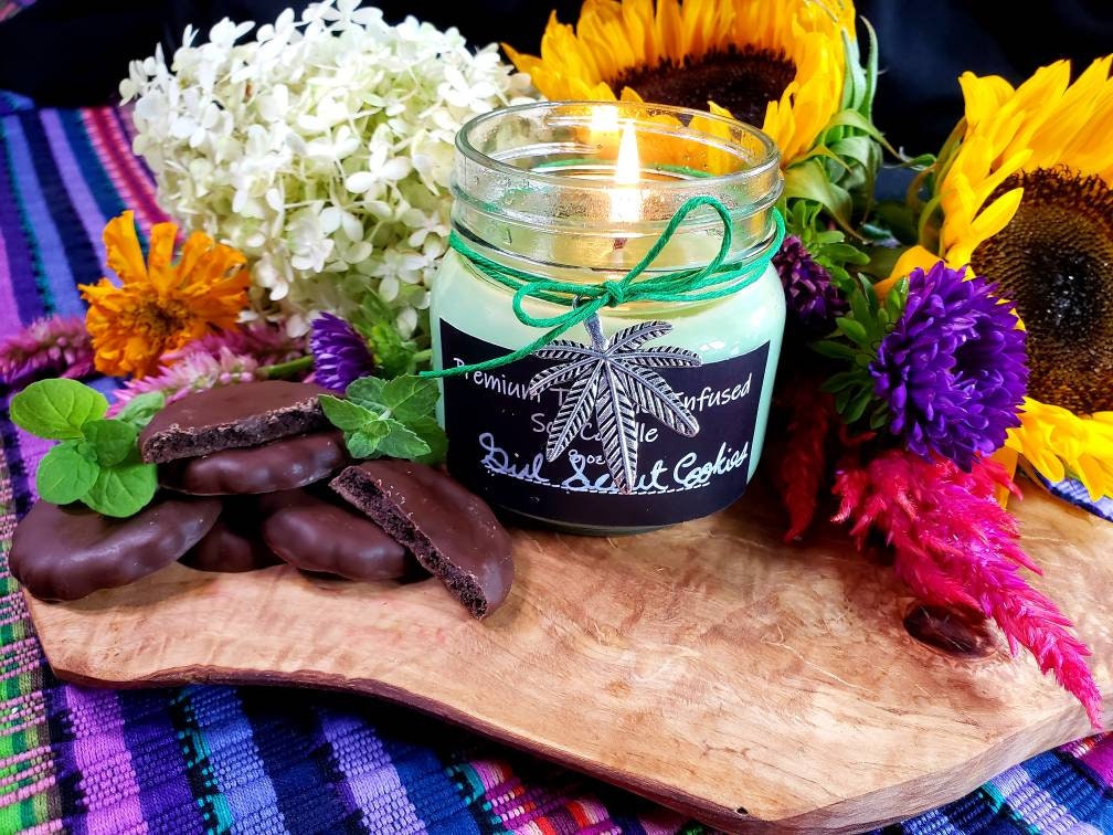 Girl Scout Cookies by Terpy Holistics Premium Terpene Infused Soy Wax Candle All Natural Made in USA Aromatherapy 8oz