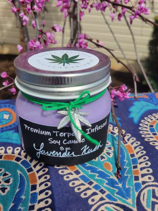 Lavender Kush by Terpy Holistics Premium Terpene Strain Soy Wax Candle All Natural Made in USA Aromatherapy 8oz