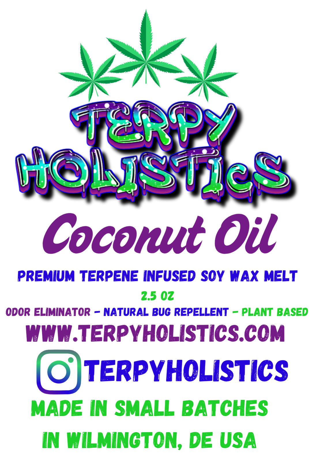 Terpy Holistics Premium Terpene Strain Infused Soy Wax Melts All Natural Made in USA Aromatherapy 2.5oz