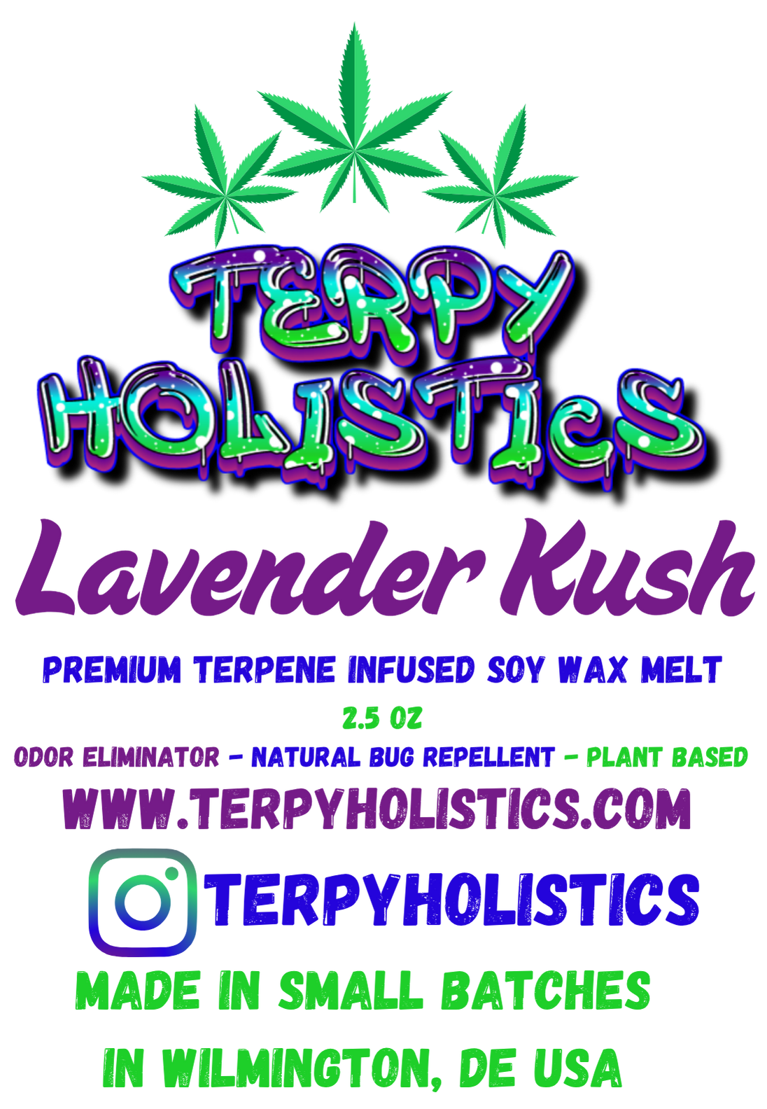 Terpy Holistics Premium Terpene Strain Infused Soy Wax Melts All Natural Made in USA Aromatherapy 2.5oz