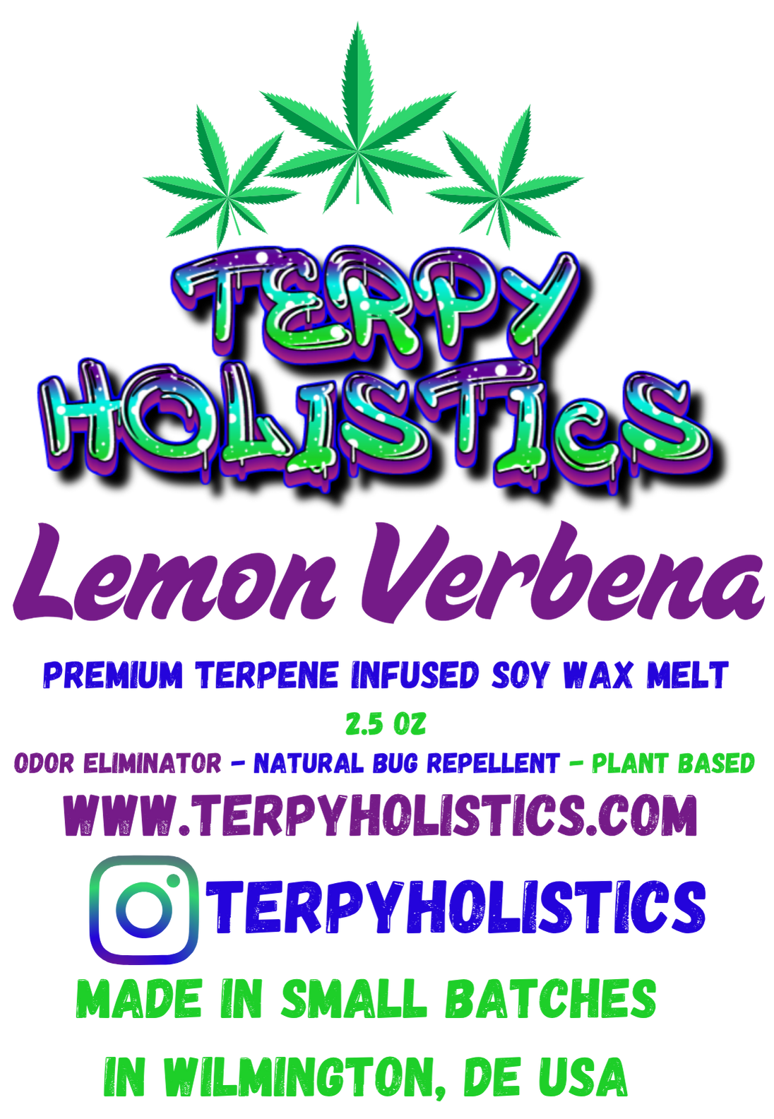 Terpy Holistics Premium Terpene Strain Infused Soy Wax Melts All Natural Made in USA Aromatherapy 2.5oz