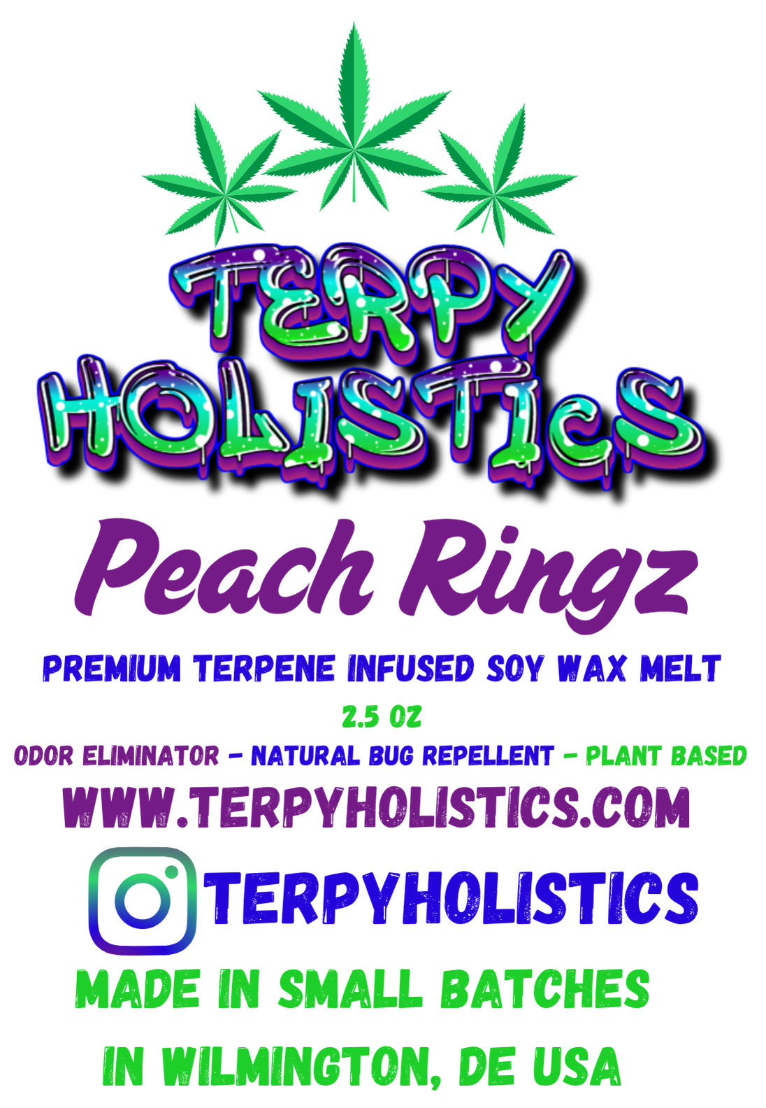 Terpy Holistics Premium Terpene Strain Infused Soy Wax Melts All Natural Made in USA Aromatherapy 2.5oz