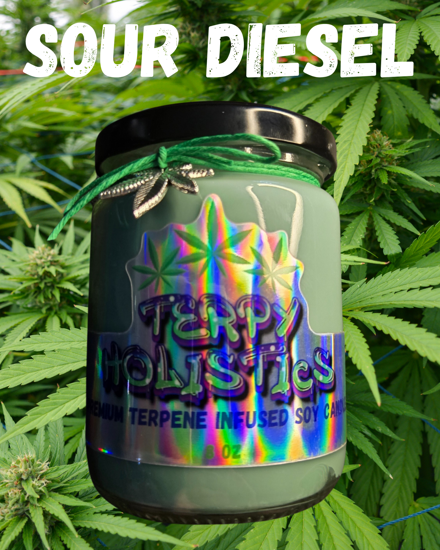 Sour Diesel by Terpy Holistics Premium Terpene Infused Soy Wax Candle All Natural Made in USA Aromatherapy 8oz