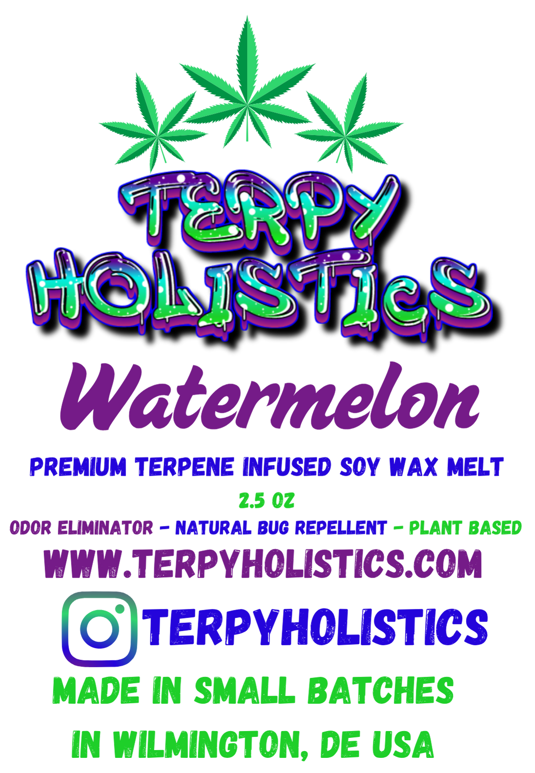 Terpy Holistics Premium Terpene Strain Infused Soy Wax Melts All Natural Made in USA Aromatherapy 2.5oz