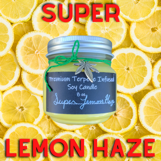 Lemon Verbena by Terpy Holistics Premium Terpene Infused Soy Wax Candle All Natural Made in USA Aromatherapy 8oz