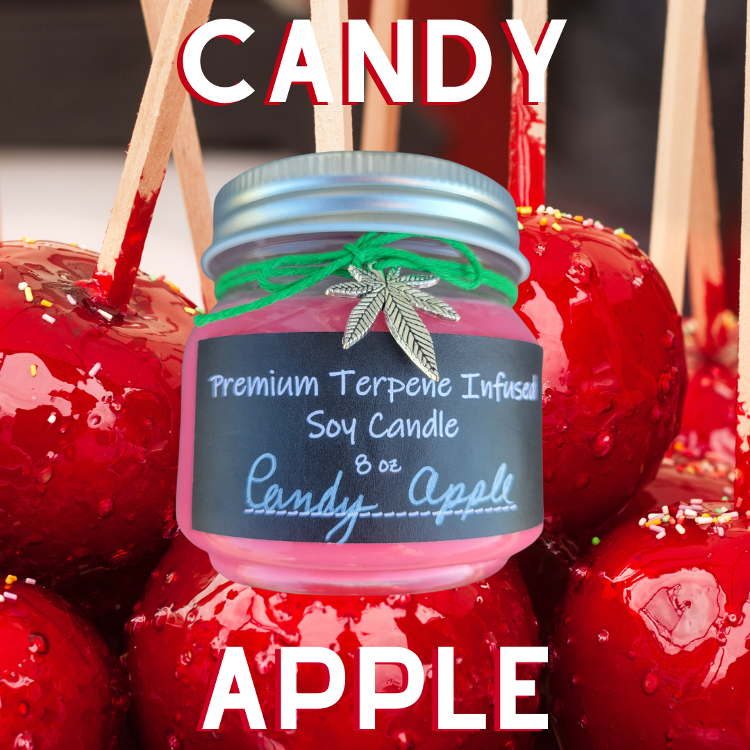 Candy Apple by Terpy Holistics Premium Terpene Infused Soy Wax Candle All Natural Made in USA Aromatherapy 8oz