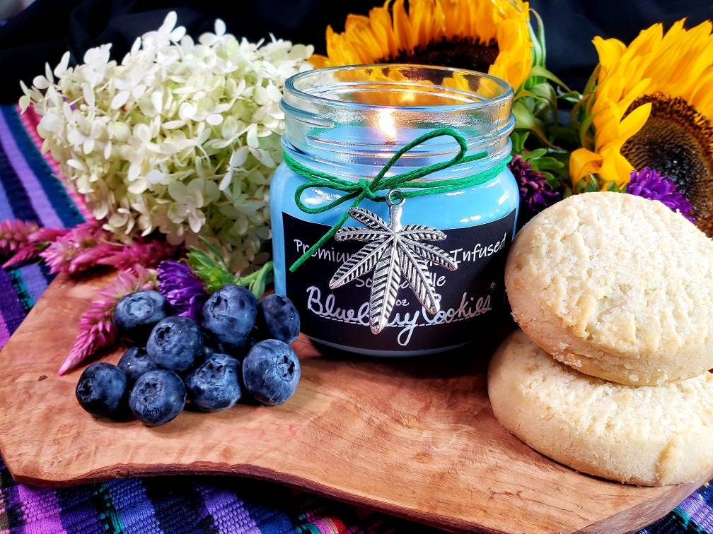 Blueberry Cookies by Terpy Holistics Premium Terpene Infused Soy Wax Candle All Natural Made in USA Aromatherapy 8oz